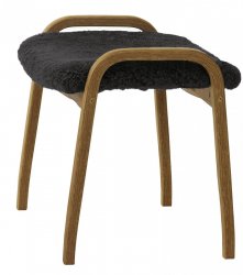 LAMINO fotpall, ek/charcoal