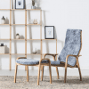 LAMINO Fåtölj + pall, ek/scandinavian grey